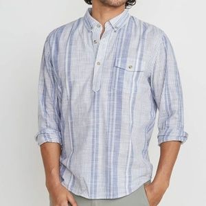 Marine Layer Shirts - Men's Marine Layer Caldwell Popover Marlin/White Marine Layer Shirts - Men's Marine Layer Caldwell Popover Marlin/White